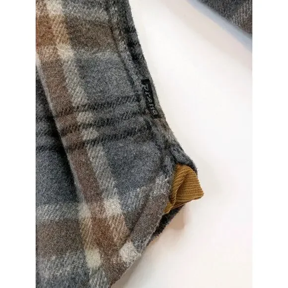 Prana Bolster Wool Blend Flannel Hooded Jacket Mens Medium Gray Plaid - Picture 7 of 11